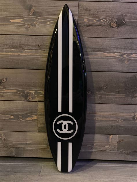 chanel surfboard art|Chanel surfboard decor.